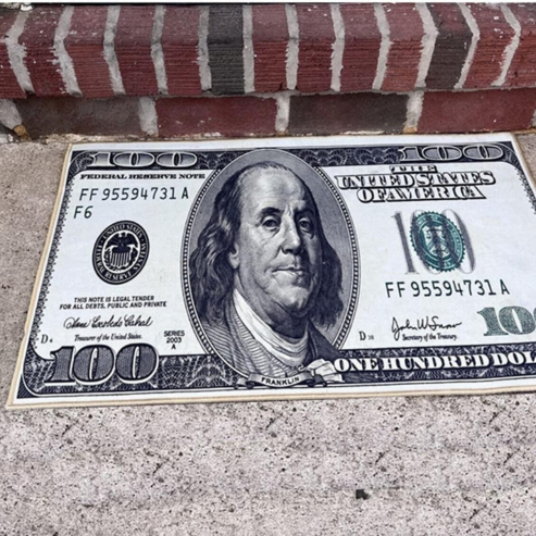 VIKAMA – Tapis long créatif en forme de dollar, antidérapant pour chambre, salon, couloir ou baie vitrée